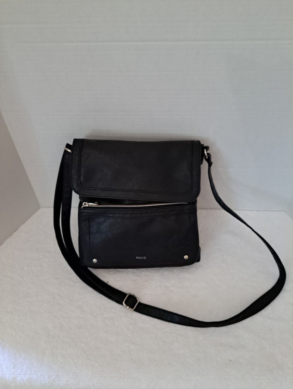 Relic Black Faux Leather Crossbody Bag